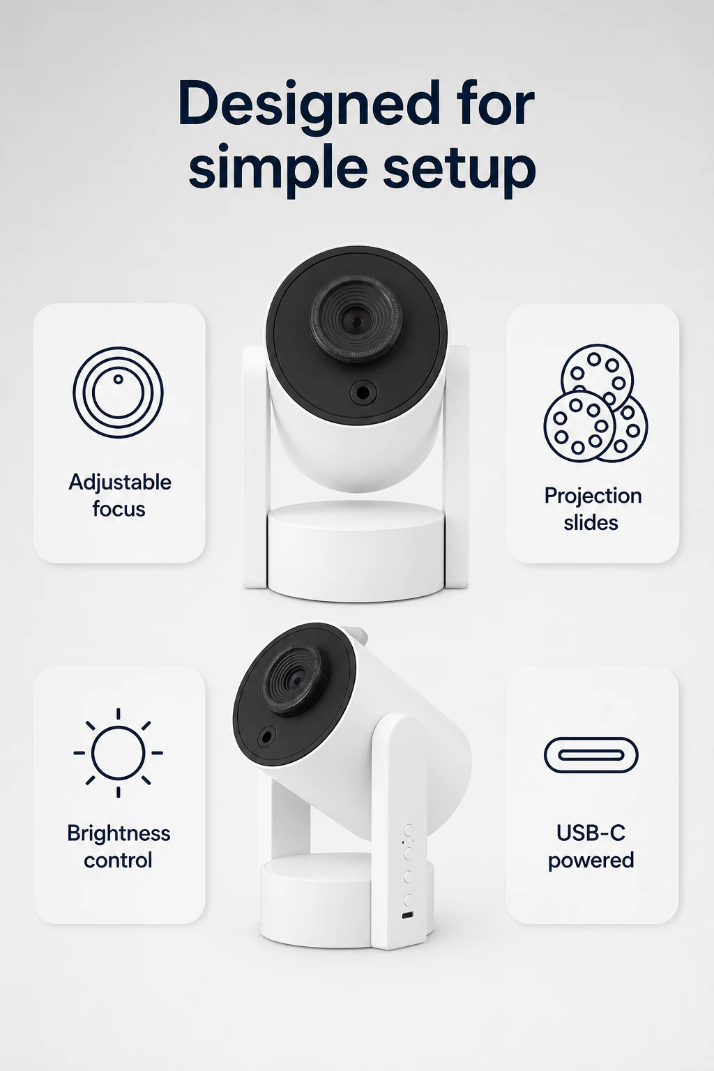 SK3 Pro setup guide with focus brightness and USB power