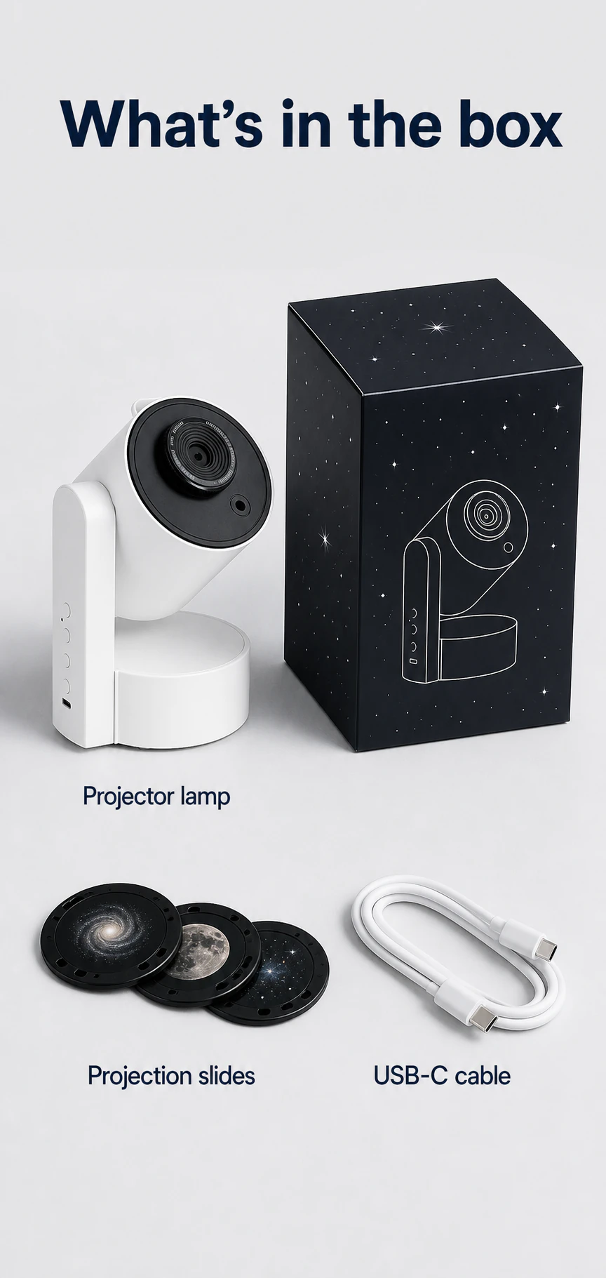 SK3 Pro galaxy projector box contents and accessories